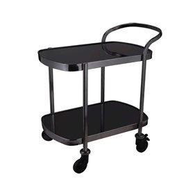 véhicule de stockage Chariot de service de bar à vin noir