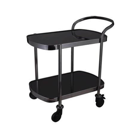 véhicule de stockage Chariot de service de bar à vin noir