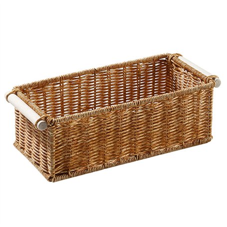 Imitation Basket rattan 12x6x4 pouces panier en osier creux avec poignée en bois pain rectangulaire pour les légumes de fruits d