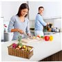 Imitation Basket rattan 12x6x4 pouces panier en osier creux avec poignée en bois pain rectangulaire pour les légumes de fruits d