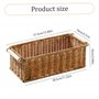 Imitation Basket rattan 12x6x4 pouces panier en osier creux avec poignée en bois pain rectangulaire pour les légumes de fruits d