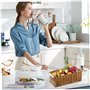 Imitation Basket rattan 12x6x4 pouces panier en osier creux avec poignée en bois pain rectangulaire pour les légumes de fruits d