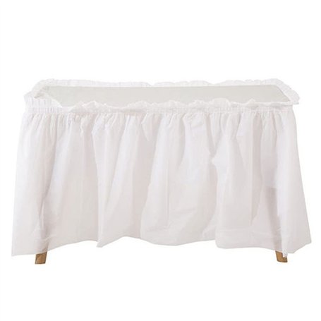 Stakee Jupe De Table Blanche 1pc Table Imperméable Table en Plastique Jupe Épreuve D'huile Complexe Rectangulaire pour Fête De B
