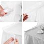 Stakee Jupe De Table Blanche 1pc Table Imperméable Table en Plastique Jupe Épreuve D'huile Complexe Rectangulaire pour Fête De B