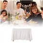 Stakee Jupe De Table Blanche 1pc Table Imperméable Table en Plastique Jupe Épreuve D'huile Complexe Rectangulaire pour Fête De B