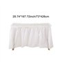 Stakee Jupe De Table Blanche 1pc Table Imperméable Table en Plastique Jupe Épreuve D'huile Complexe Rectangulaire pour Fête De B