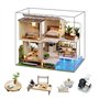 erhumama Nouveau Style Chinois Duplex Villa Musique Maison de poupée avec Housse Anti-poussière Kits de Meubles DIY Maison de po