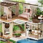 erhumama Nouveau Style Chinois Duplex Villa Musique Maison de poupée avec Housse Anti-poussière Kits de Meubles DIY Maison de po