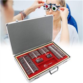 KYZTMHC Ensemble de lentilles d'essai optiques de 266 pièces Test d'optométrie sur cadre d'essai chez l'opticien Avec étui de ca