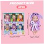 ISOYTERO 6pcs Mini Baby Dolls Sleepy Face Mobile Petit Baby Dolls avec différentes poupées de Bain d'animaux 4 Robe réaliste et 