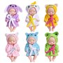 ISOYTERO 6pcs Mini Baby Dolls Sleepy Face Mobile Petit Baby Dolls avec différentes poupées de Bain d'animaux 4 Robe réaliste et 