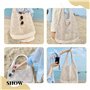 1 pièce sac crochet+1 pièce à cosmétiques， sac plage femme， été femme，beach bag，à main ete，cabas de plage，grand