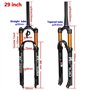 QHY Fourche À Suspension VTT for 26/27.5/29 Roues Bicyclette Double Chambre À Air Contrôle D'épaule Verrouillage À Distance Frei