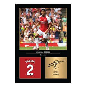 Icons Wall Art Photo imprimée de William Saliba - Format A4 - Cadeau pour les fans d'Arsenal - Reproduction numérique - Sans cad