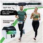 Sangle de course pour triathlon avec poche pour téléphone portable avec porte-numéro et 6 supports pour bouteille souple ou gel 