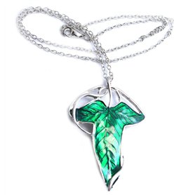 Collier avec broche Feuille elfique du hobbit Frodo dans Le Seigneur des anneaux avec coffret cadeau