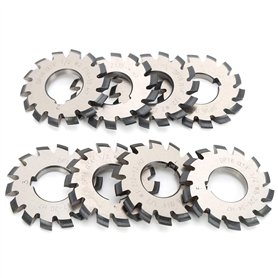 8Pcs Fraises à Tailler Les Engrenages en Acier à Grande Vitesse Involute Engrenages Outils de Coupe 14.5 ° Diamètre Intérieur 22