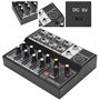 Table de mixage Audio Professionnelle, Table de mixage Audio stéréo Portable à 8 canaux, Batterie Rechargeable intégrée de 1200 