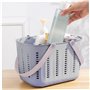 Organisateur de Douche, Panier de Douche 10x7.5x7 Pouce Caddy de Douche avec Drain PPP PP Bath Caddy avec poignée en Silicone