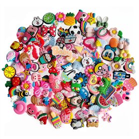 100 Pcs Charmes De Chaussure Pins Crocs Accessoire Chaussure Pvc Deco Croc Clips Pour Chaussures Décoration De Dessin Animé Pins