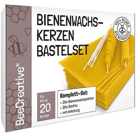 BeeCreative Kit de fabrication de bougies en cire d'abeille pour 20 bougies