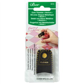 clover Noir Taille Disque en Laiton doré-Cuir Souple-Dé à Coudre