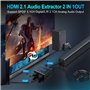 4K 120Hz HDMI 2.1 Extracteur audio 2X1 VRR ALLM HDCP2.3 HDR10 ARC CEC Audio Extractor Commutateur 2 en 1 OUT Convertisseur Audio