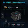 4K 120Hz HDMI 2.1 Extracteur audio 2X1 VRR ALLM HDCP2.3 HDR10 ARC CEC Audio Extractor Commutateur 2 en 1 OUT Convertisseur Audio