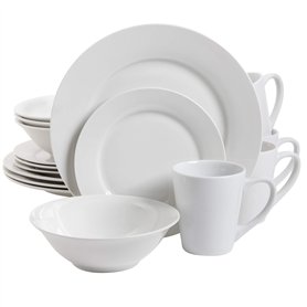 Gibson Home Noble Court Service de table 16 pièces Blanc
