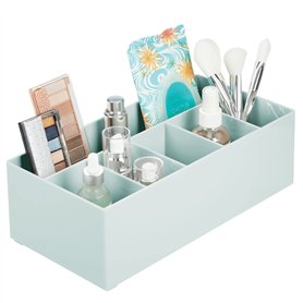 mDesign rangement cosmétiques pour lavabos ou table de maquillage – panier de salle de bain en plastique sans BPA pour maquillag
