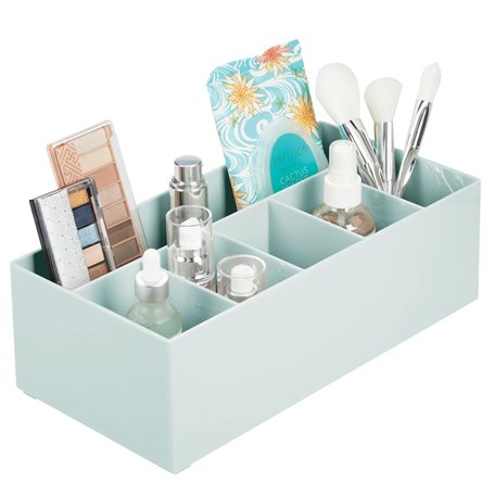 mDesign rangement cosmétiques pour lavabos ou table de maquillage – panier de salle de bain en plastique sans BPA pour maquillag