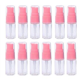 12 PCS 10ML 0.35OZ Vide Fillable Transparent Lotion Bouteille Rose Tête De Pompe Liquide Fondation Isolation Bocal Cosmétique Fa