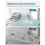 SONGMICS Boîte à Bijoux, Écrin à Accessoires 3 Niveaux, Coffre de Rangement, Couvercle en Verre, 2 Tiroirs, Rangement pour Bijou