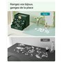 SONGMICS Boîte à Bijoux, Écrin à Accessoires 4 Niveaux, Coffre de Rangement, Couvercle en Verre, 3 Tiroirs, pour Lunettes de Sol