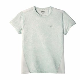 T-shirt à manches courtes homme Brooks Sprint Free Sleeve Blanc Bleu clair