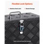VEVOR Boîte à outils pour camion en aluminium 406 x 190 x 254 mm, coffre de benne de pick-up verrouillage, plaqué à rayures, ave