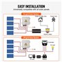 VEVOR Boîte de combinaison PV, 4 cordes, boîte de combinaison solaire avec fusible de courant nominal 10 A, disjoncteur 63 A par