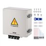 VEVOR Boîte de combinaison PV, 4 cordes, boîte de combinaison solaire avec fusible de courant nominal 10 A, disjoncteur 63 A par
