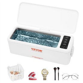 VEVOR Nettoyeur à Ultrasons 470 mL Appareil de Nettoyage Ultrasonique Domestique avec Panier Bac Ultrasons en Acier Inoxydable p