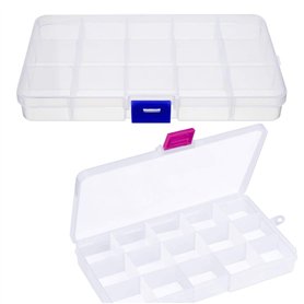Kissral 2pcs Petite Boite de Rangement avec Couvercle Transparent Boite Plastique Ajustable Boite de Rangement Compartiment pour