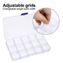 Kissral 2pcs Petite Boite de Rangement avec Couvercle Transparent Boite Plastique Ajustable Boite de Rangement Compartiment pour