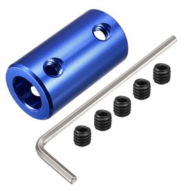 sourcing map Coupleur Arbre Moteur 8mm à 8mm Alésage Rigide Couplage Ensemble Vis L25XD14 Aluminium Alliage Connecteur Accessoir