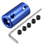 sourcing map Coupleur Arbre Moteur 8mm à 8mm Alésage Rigide Couplage Ensemble Vis L25XD14 Aluminium Alliage Connecteur Accessoir