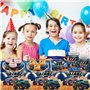 Trucks Vaisselle Anniversaire,61PCS Décorations de Voiture de Course, Vaisselle pour Camion, Décoration Trucks Anniversaire Garç