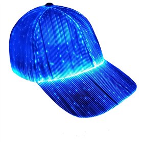 Ruconla Casquette à fibre optique LED avec 7 couleurs lumineuses EDC - Chargement USB - Casquette lumineuse même pour fête d'Hal