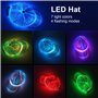 Ruconla Casquette à fibre optique LED avec 7 couleurs lumineuses EDC - Chargement USB - Casquette lumineuse même pour fête d'Hal