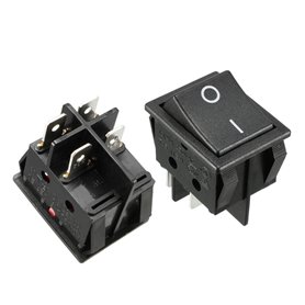 sourcing map 5Pcs AC 16A/125V 16A/250V 4 Terminal 2 Position Bateau DPST Interrupteur à Bascules Noir