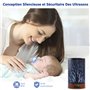 Diffuseur d'Huiles Essentielles Ultrasonique Aromathérapie Electrique en Métal avec 7-Couleurs Changeantes, Minuterie et Arrêt A