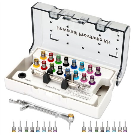 Kit universel de clés dynamométriques pour implant dentaire avec tournevis à cliquet réglable à couple réglable