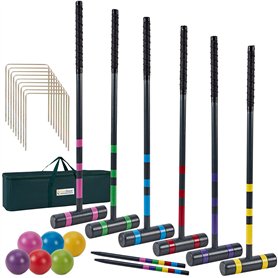 SpexDarxs Ensemble de croquet de luxe pour 6 joueurs avec maillets en bois de qualité supérieure